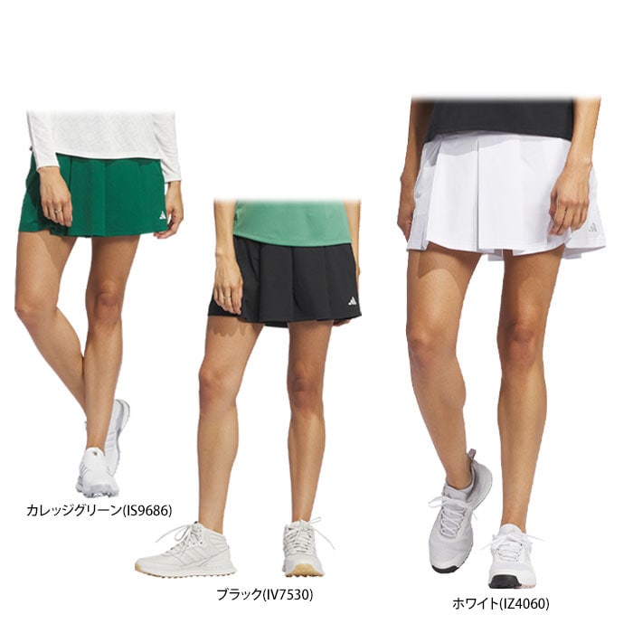 アディダス　レディース ULTIMATE365 ロゴプリント ストレッチ インナーパンツ一体型 プリーツ スカート IXA17 [2024年モデル] ゴルフウェア [秋冬モデル] 特価