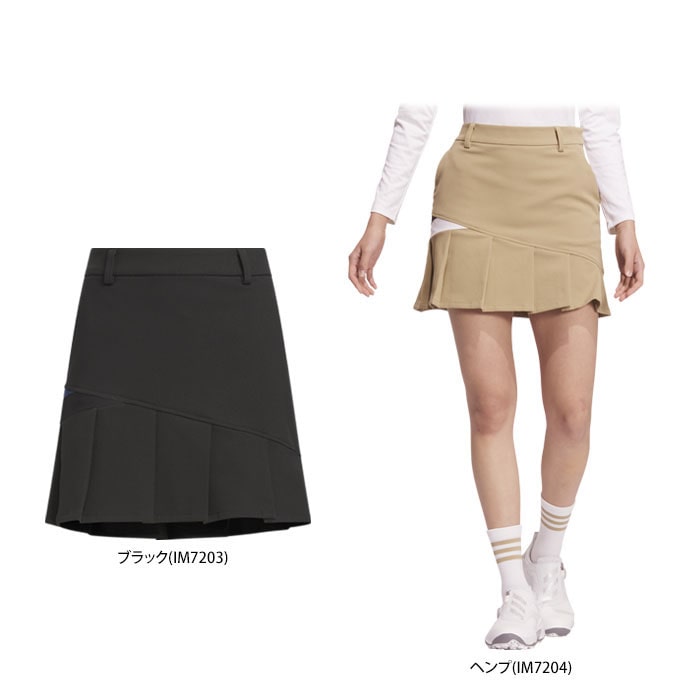 アディダス　レディース ULTIMATE365 撥水 ロゴ刺繍 アシンメトリープリーツ インナーパンツ一体型 スカート JSB90 [2024年モデル] ゴルフウェア [秋冬モデル] 特価