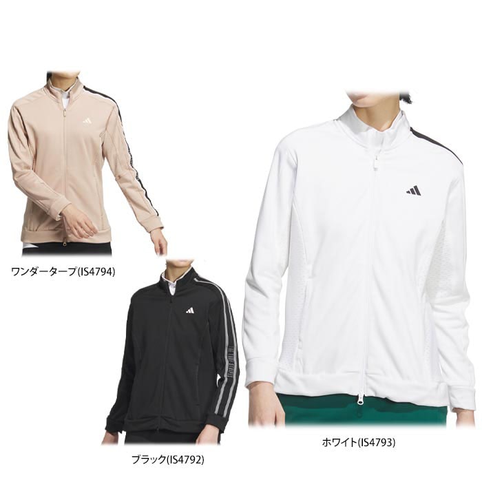 アディダス　レディース ULTIMATE365 アシンメトリー サイドライン 裏起毛 サイドメッシュ切替 長袖 フルジップ ジャケット JTC08 [2024年モデル] ゴルフウェア [秋冬モデル] 特価