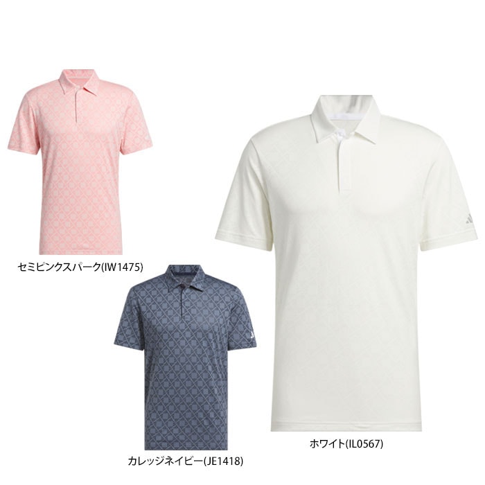 アディダス　メンズ ULTIMATE365 総柄 ロゴジャガード 半袖 ポロシャツ JTX61 ゴルフウェア [2024年モデル] 特価
