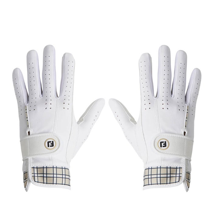 [2025年モデル] フットジョイ　レディース eComfort イーコンフォート 両手用 ゴルフグローブ FGLE25 WB ホワイト/ベージュ