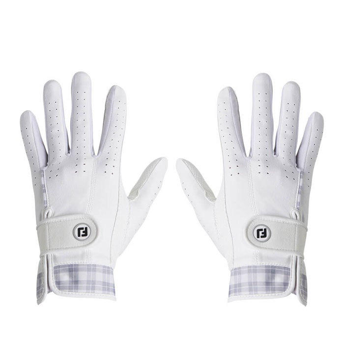 [2025年モデル] フットジョイ　レディース eComfort イーコンフォート 両手用 ゴルフグローブ FGLE25 WG ホワイト/グレー