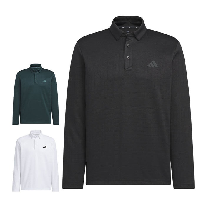 ゴルフウェア　アディダス メンズ シーズナルジャガード 長袖 ポロシャツ JVV03 [2025年秋冬モデル] 特価