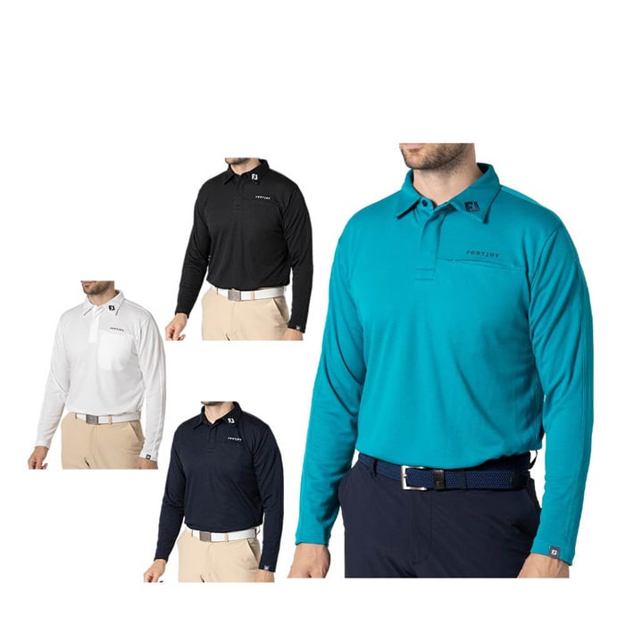ゴルフウェア　フットジョイ メンズ フロントポケット 長袖 ポロシャツ FJ-F24-S01 [2024年モデル] [秋冬モデル] 特価