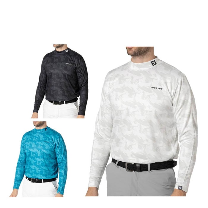 ゴルフウェア　フットジョイ メンズ 総柄プリント 長袖 モックネックシャツ FJ-F24-S03 [2024年モデル] [秋冬モデル] 特価