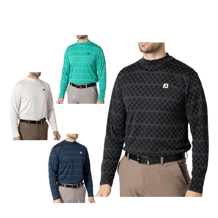 ゴルフウェア　フットジョイ メンズ ロゴジャカード 長袖 モックネックシャツ FJ-F24-S11 [2024年モデル] [秋冬モデル] 特価
