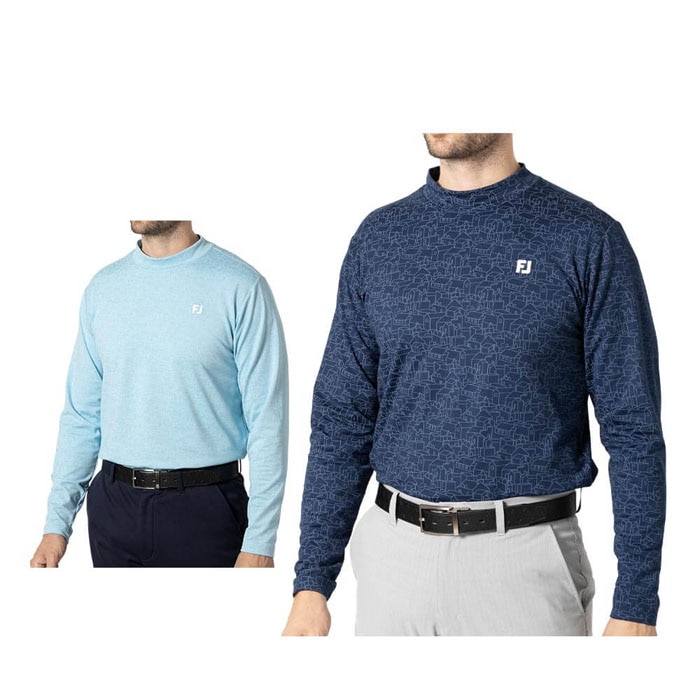 ゴルフウェア　フットジョイ メンズ 保温 総柄プリント 長袖 モックネックシャツ FJ-F24-S17 [2024年モデル] [秋冬モデル] 特価