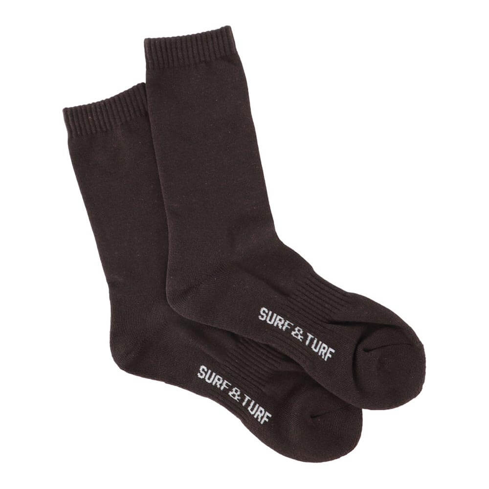 サーフ＆ターフ　メンズ レギュラーソックス STMS2503 ブラウン