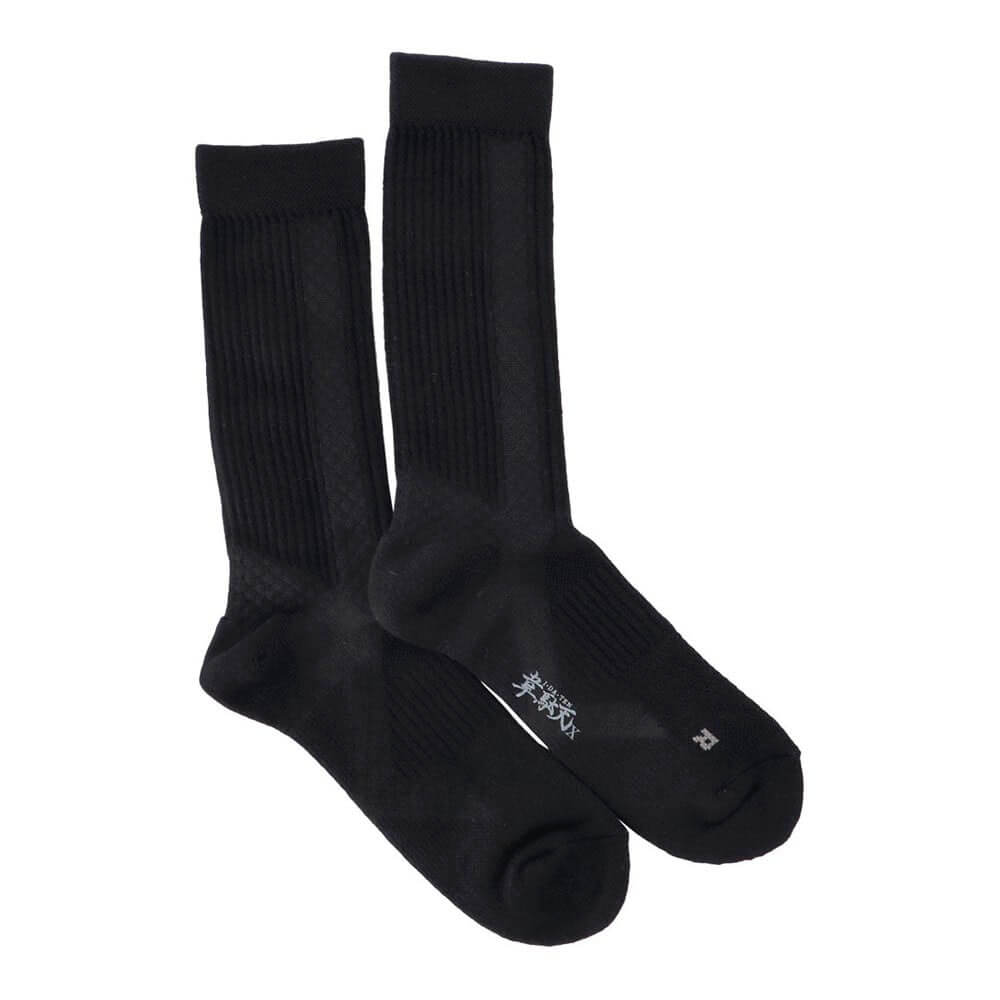 IDATEN X 韋駄天X メンズ スーパーショット ミドルソックス ID-009 ブラック