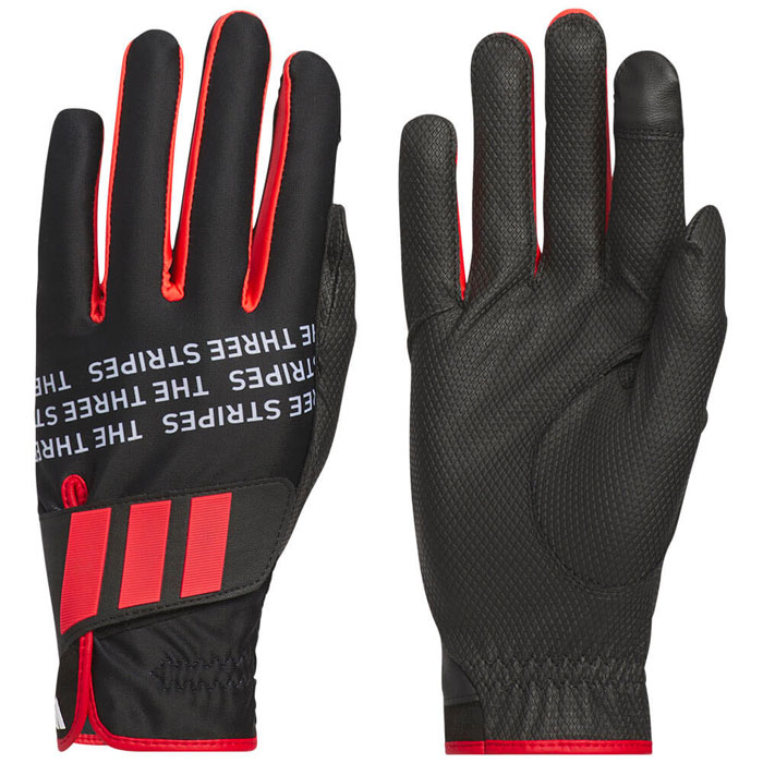 ゴルフグローブ　アディダス メンズ PALMWRAP WARM パームラップ ウォーム ペア 両手用 JUT48 JM6723 ブラック/ルーシッドレッド [2025年モデル]