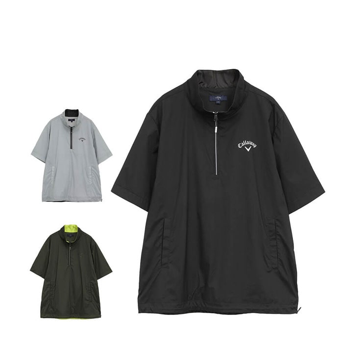 キャロウェイ　メンズ ストレッチ ミニリップ ハーフジップ 半袖 ブルゾン C25216100 ゴルフウェア [2025年秋冬モデル] 特価