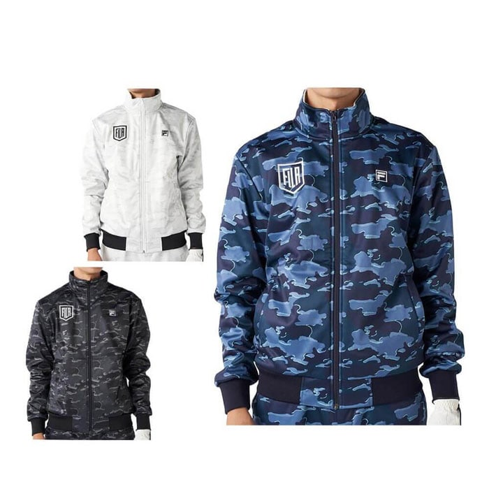 ゴルフウェア　フィラ メンズ カモフラ柄 長袖 フルジップ ボンディング ブルゾン 785-291Y [秋冬モデル] 特価 有賀園 ゴルフ