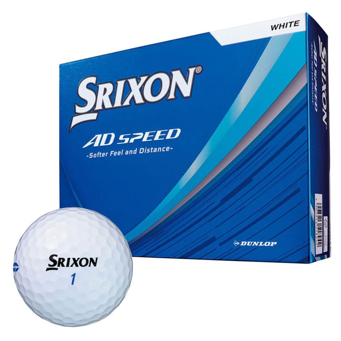 [2026年モデル] ダンロップ　SRIXON スリクソン AD SPEED エーディースピード ゴルフボール　1ダース（12球入り）　ホワイト 有賀園 ゴルフ