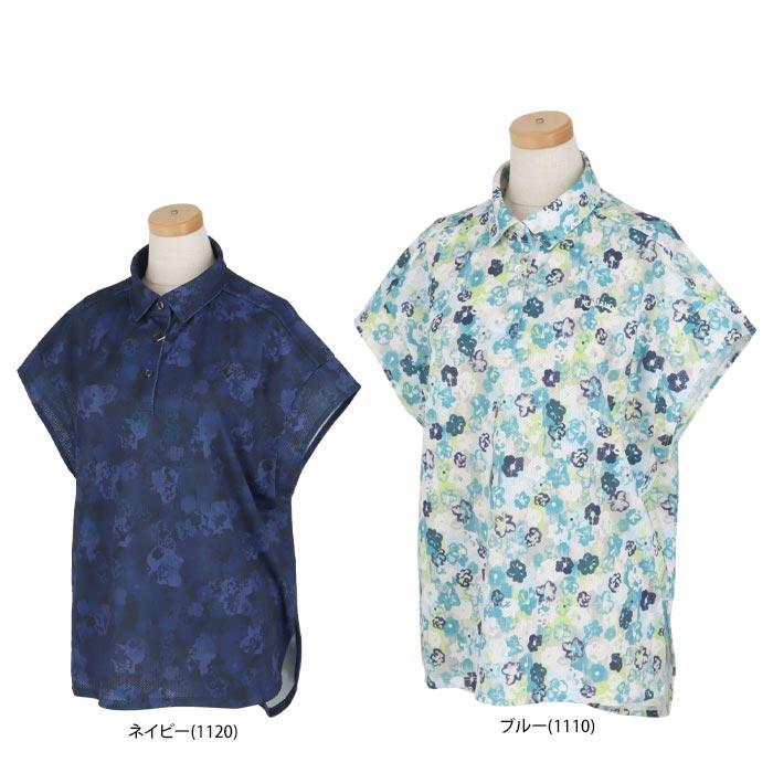 キャロウェイ　レディース 鹿の子 小花柄プリント メッシュ生地 バンドスリーブ ポロシャツ C24134217 [2024年春夏モデル] 特価