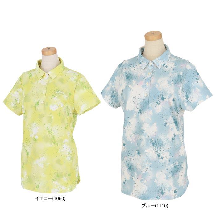 キャロウェイ　レディース 鹿の子 総柄 スプレーフラワープリント 半袖 ポロシャツ C24134219 [2024年春夏モデル] 特価