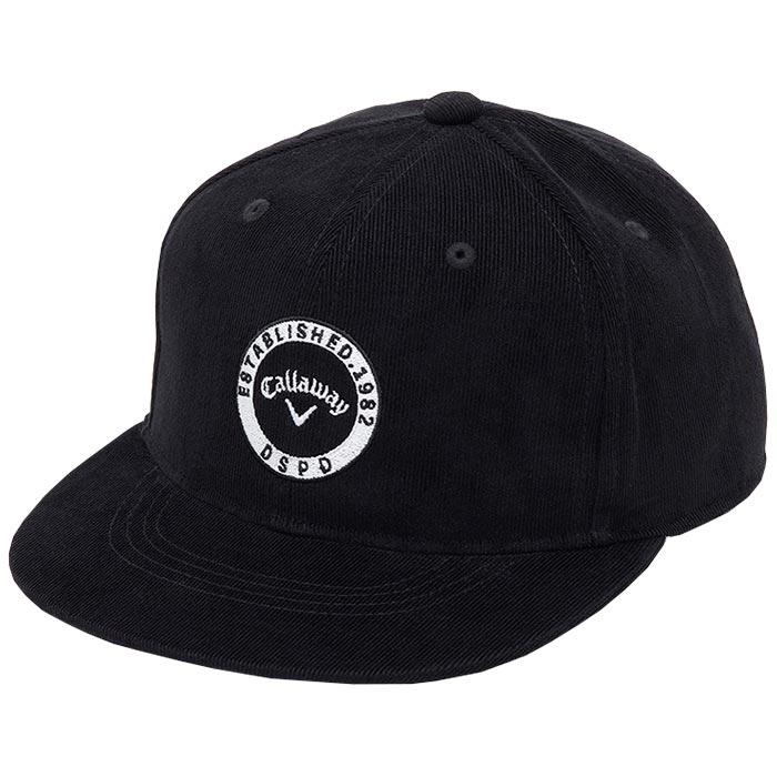 キャロウェイ　メンズ ロゴワッペン コーデュロイ フラットブリム キャップ C24291104 1010 ブラック [2024年モデル] 特価