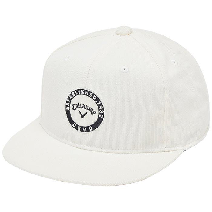 キャロウェイ　メンズ ロゴワッペン コーデュロイ フラットブリム キャップ C24291104 1030 ホワイト [2024年モデル] 特価