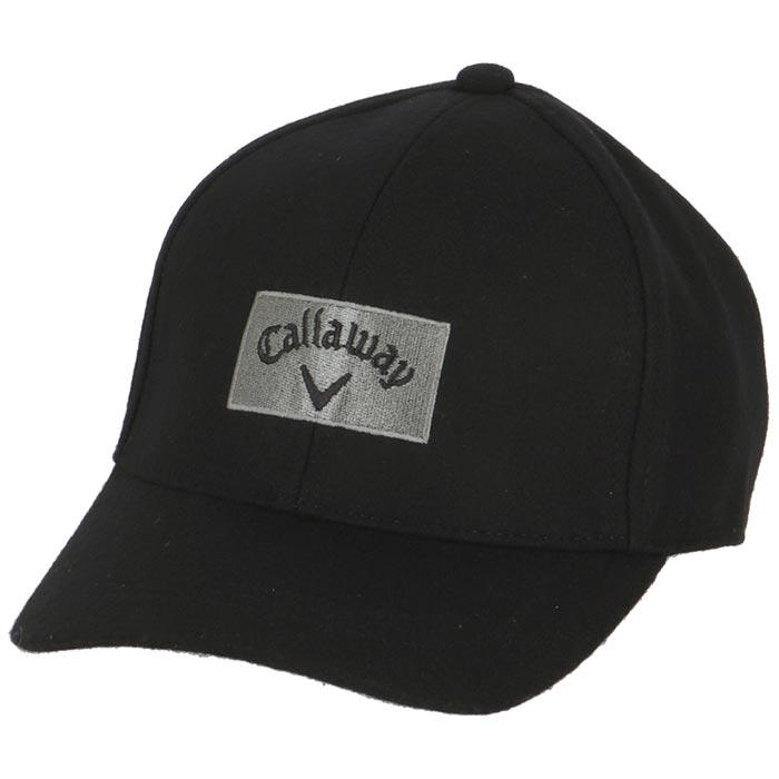 キャロウェイ　メンズ ロゴ刺繍 フランネル キャップ C24291109 1010 ブラック [2024年モデル] 特価