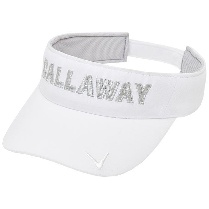 キャロウェイ　レディース シルバーロゴ刺繍 スエード調 サンバイザー C24291211 1030 ホワイト [2024年モデル] 特価