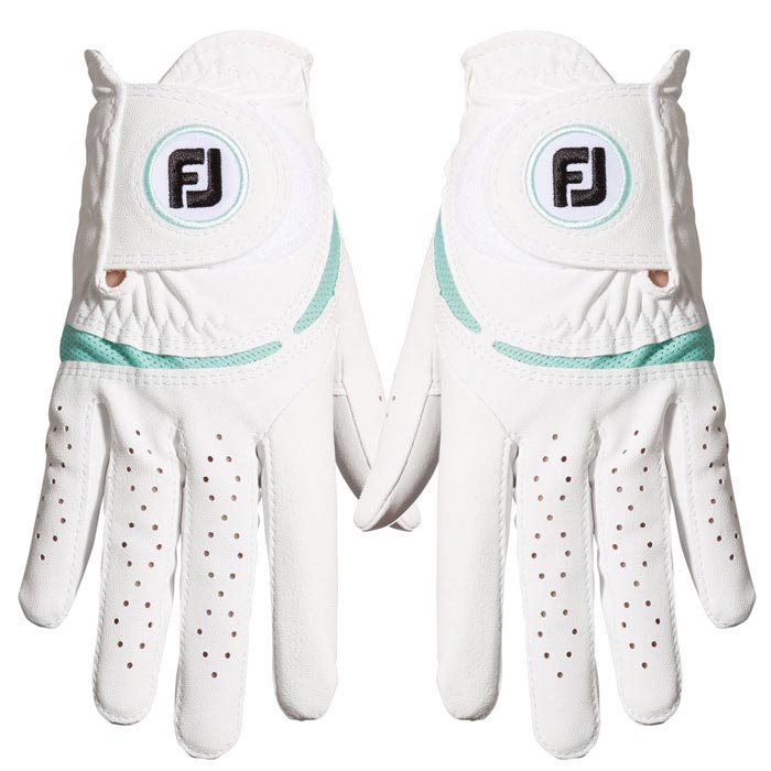 フットジョイ　レディース WeatherSof ウェザーソフ 両手用 ゴルフグローブ FGWFPR WS ホワイト/シーグラス [2023年モデル]