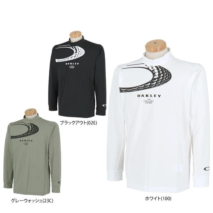 オークリー　メンズ ロゴプリント ゴルフボール柄 ストレッチ 長袖 モックネックシャツ FOA406961 [2024年秋冬モデル] 特価