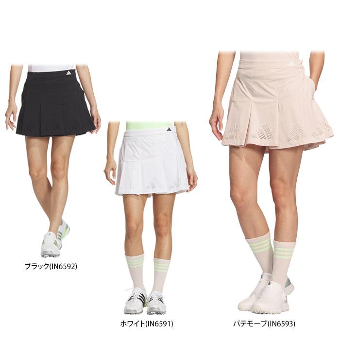 アディダス　レディース ロゴパンチング ストレッチ インナーパンツ一体型 プリーツ スカート IKJ57 [2024年春夏モデル] 特価