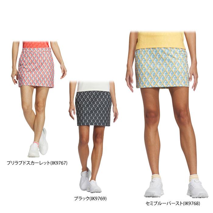 アディダス　レディース 幾何学柄プリント 総柄 ストレッチ インナーパンツ一体型 スカート IKK43 [2024年春夏モデル] 特価