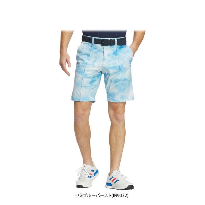 アディダス メンズ タイダイプリント ストレッチ ロゴ刺繍 ショートパンツ IKK66 ゴルフウェア [2024年春夏モデル] 特価