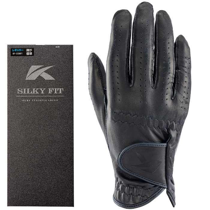 キャスコ　メンズ SILKY FIT シルキーフィット 右手用 ゴルフグローブ GF-23301R ブラック [2023年モデル]