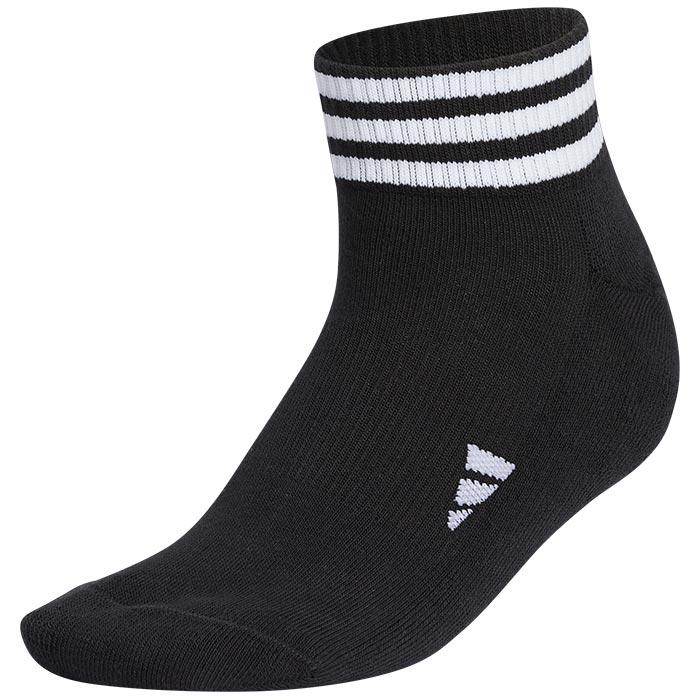 アディダス　レディース ロゴジャガード スリーストライプス アンクルソックス MGR64 HT5778 ブラック/ホワイト [2023年モデル] 特価