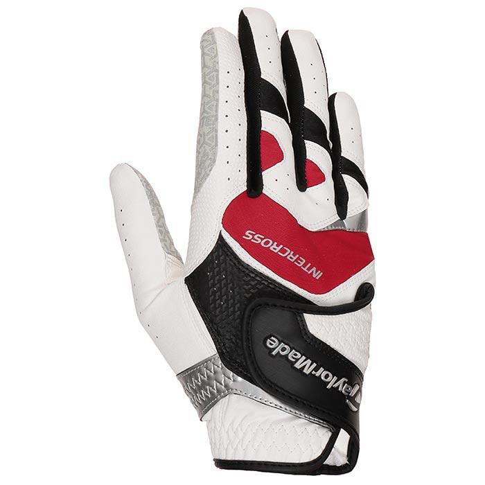 テーラーメイド　メンズ インタークロス 6.0 右手用 ゴルフグローブ UN147 U26209 WHITE/RED [2024年モデル]