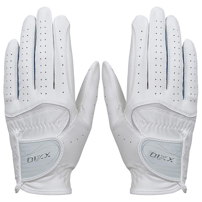 ダンロップ XXIO ゼクシオ　レディース ダントツ密着グリップ 両手用 ゴルフグローブ GGG-X021WW ホワイト/ネイビー [2024年モデル]