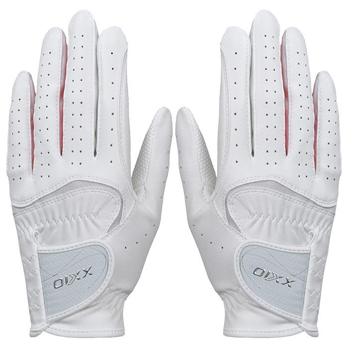 ダンロップ XXIO ゼクシオ　レディース ダントツ密着グリップ 両手用 ゴルフグローブ GGG-X021WW ホワイト/ピンク [2024年モデル]