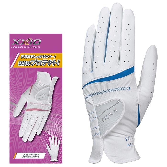 ダンロップ XXIO ゼクシオ　レディース ゴルフグローブ GGG-X022W ホワイト/ブルー [2024年モデル]