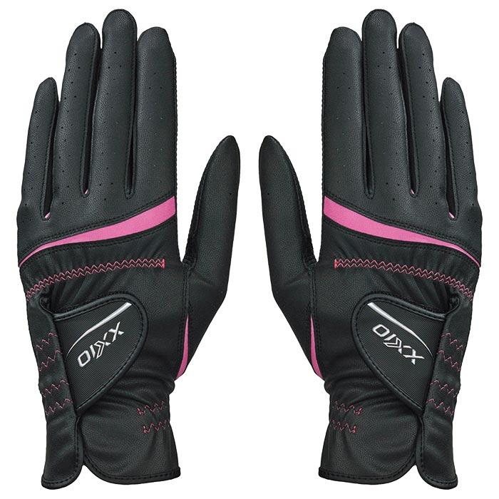 ダンロップ XXIO ゼクシオ　レディース 両手用 ゴルフグローブ GGG-X022WW ブラック [2024年モデル]