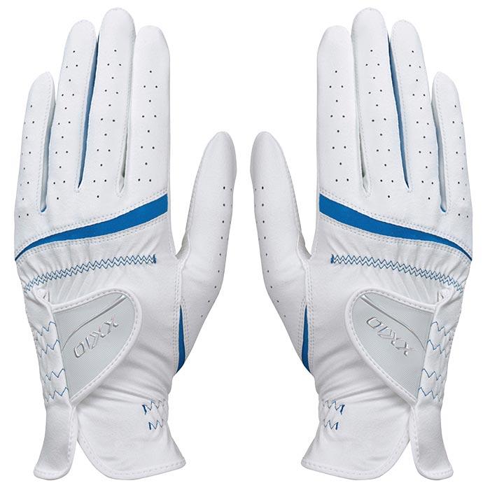 ダンロップ XXIO ゼクシオ　レディース 両手用 ゴルフグローブ GGG-X022WW ホワイト/ブルー [2024年モデル]