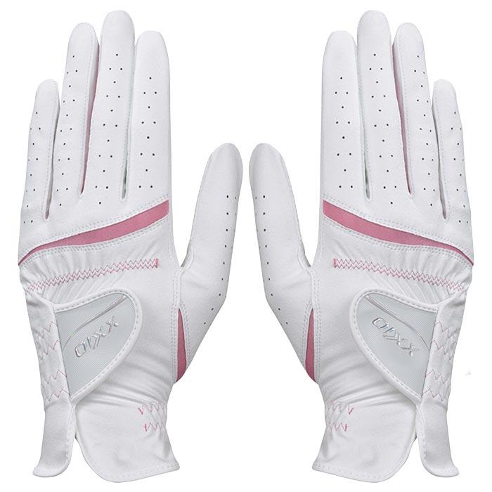 ダンロップ XXIO ゼクシオ　レディース 両手用 ゴルフグローブ GGG-X022WW ホワイト/ピンク [2024年モデル]