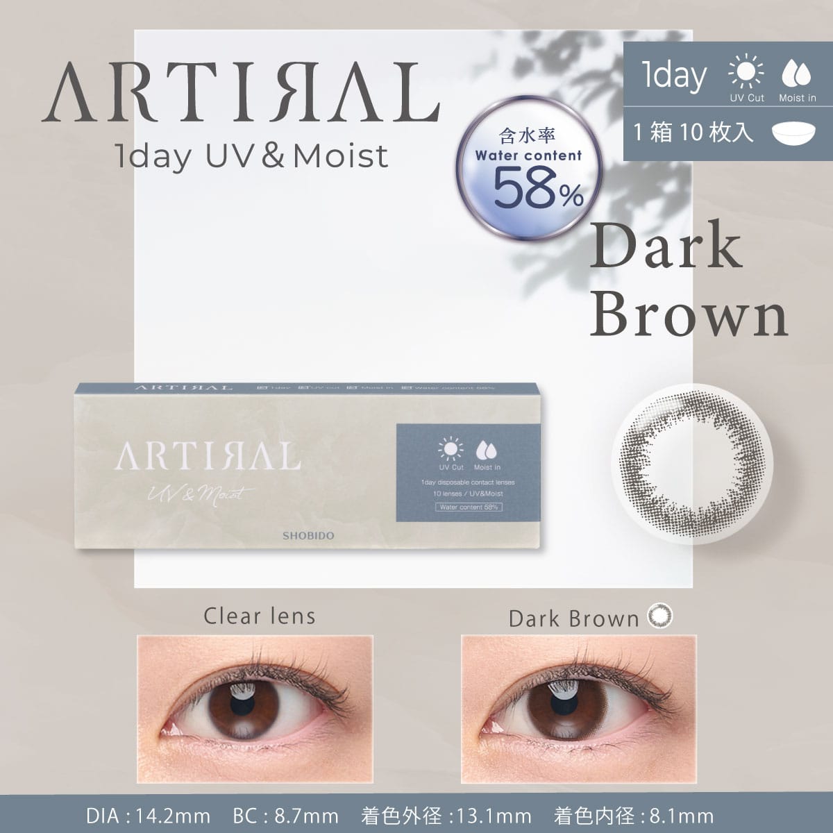 アーティラルワンデー 58UVM 10枚 4箱