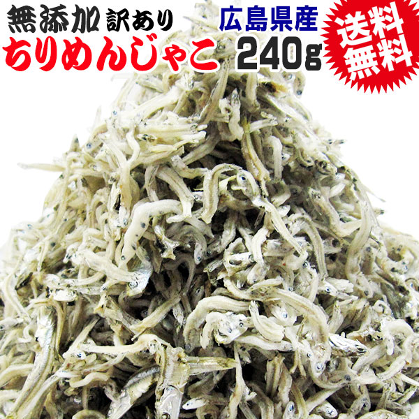【2026年1月下旬以降の発送予定】 広島 訳あり 少し柔らかめ ちりめんじゃこ 240g 広島産 無添加 無選別 大きめ わけあり 国産 メール便限定 ぽっきり ポッキリ カタクチイワシ