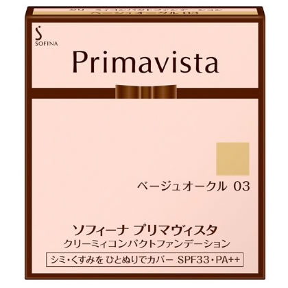 花王 プリマヴィスタ クリーミィコンパクトファンデーション ベージュオークル03 レフィル (10g) SPF33 PA++ ファンデーション  Primavista