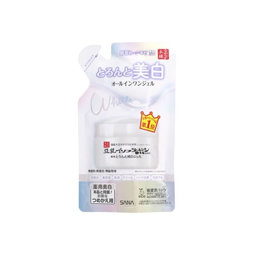 ノエビア サナ なめらか本舗 とろんと濃ジェル 薬用美白 N つめかえ用 (100g) 詰め替え用 豆乳イソフラボン オールインワンジェル　 【医薬部外品】