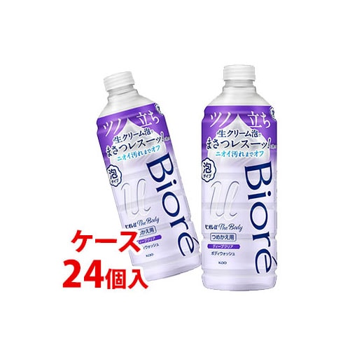 《ケース》　花王 ビオレu ザ ボディ 泡タイプ ディープクリア つめかえ用 (440mL)×24個 詰め替え用 ボディウォッシュ ボディソープ