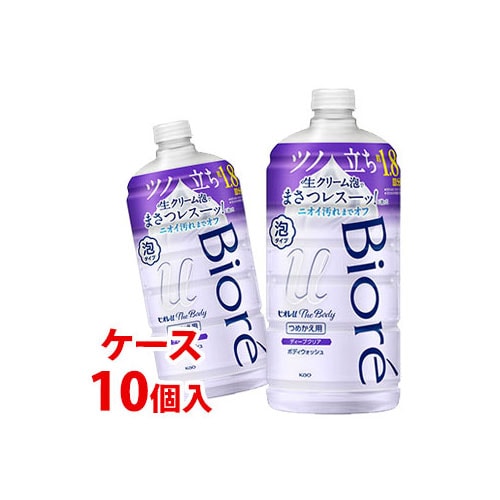 《ケース》　花王 ビオレu ザ ボディ 泡タイプ ディープクリア つめかえ用 (780mL)×10個 詰め替え用 ボディウォッシュ ボディソープ