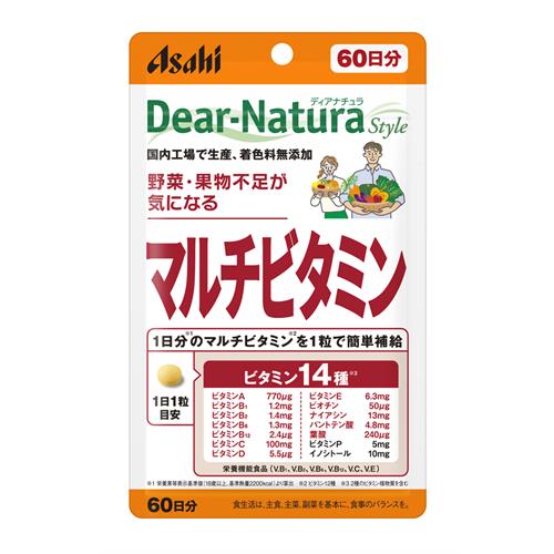 アサヒ ディアナチュラ スタイル マルチビタミン 60日分 (60粒) 栄養機能食品 ビタミンB1 B2 B6 B12 C E　※軽減税率対象商品