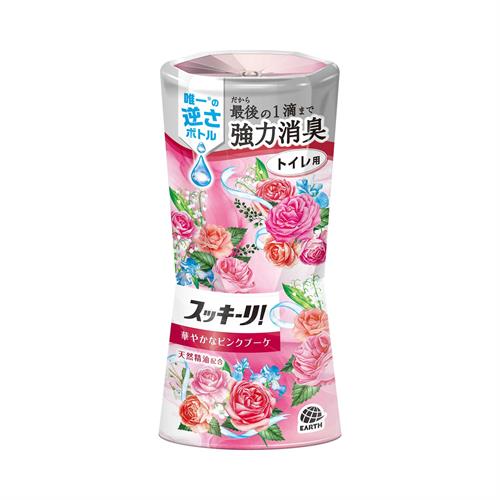 アース製薬 スッキーリ! トイレ用 華やかなピンクブーケ (400mL) トイレ用 芳香・消臭剤 置き型