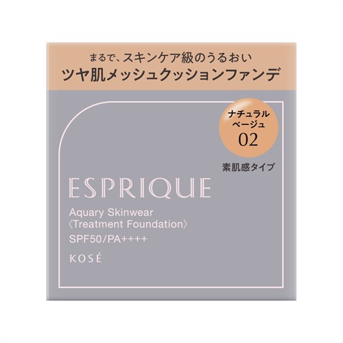 コーセー エスプリーク アクアリー スキンウェア レフィル 02 ナチュラルベージュ SPF50 PA++++ (13g) クッションファンデーション ESPRIQUE