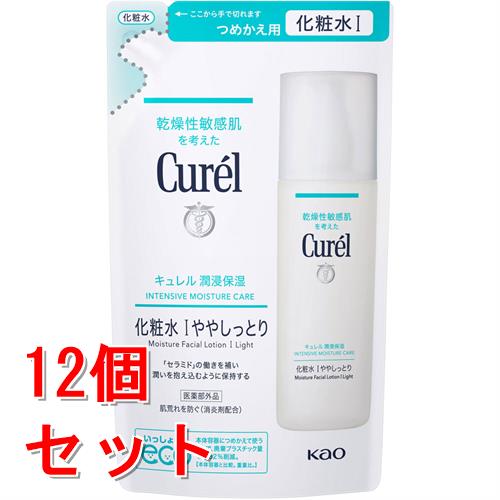 《セット販売》　花王 キュレル 潤浸保湿 化粧水 I 1 ややしっとり つめかえ用 (130mL)×12個セット 詰め替え用 curel　【医薬部外品】