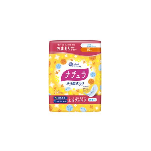 大王製紙 エリエール ナチュラ さら肌さらり よれスッキリ吸水ナプキン 15cc (24枚) 軽失禁ナプキン　【医療費控除対象品】