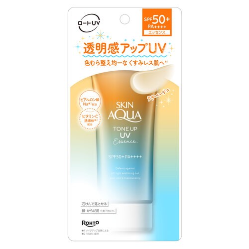 ロート製薬 スキンアクア トーンアップUVエッセンス ラテベージュ (80g) SPF50+ PA++++ 日焼け止め 顔・からだ用