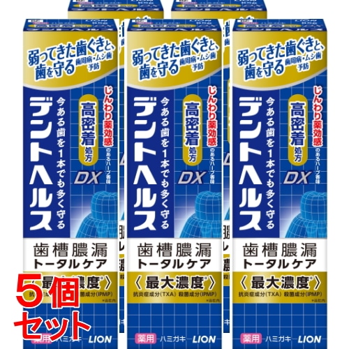 《セット販売》 ライオン デントヘルス 薬用ハミガキDX (85g)×5個セット 歯周病 虫歯 口臭予防 【医薬部外品】
